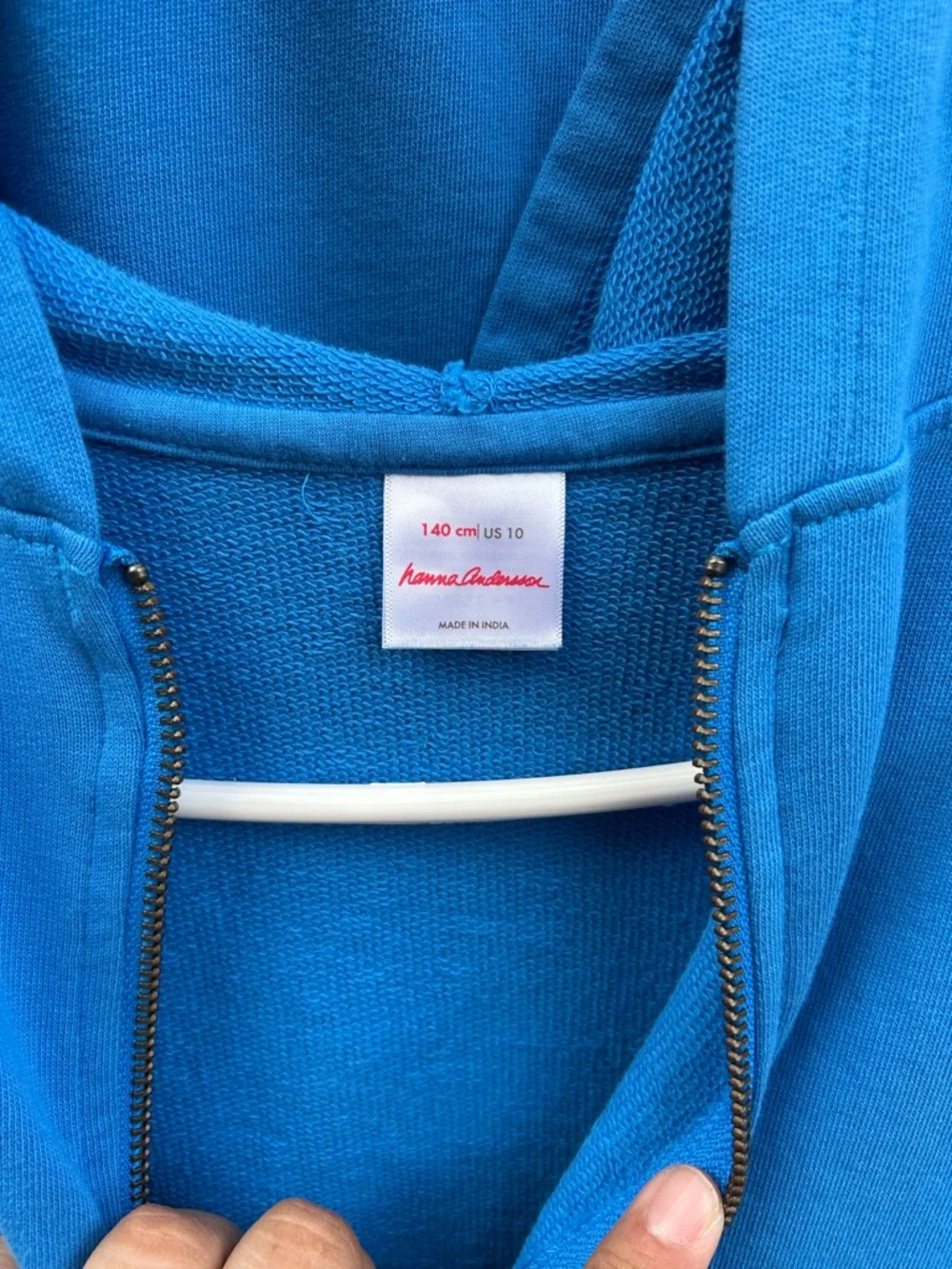 Hanna Andersson Blue Hoodie & Pants Set with Rainbow Trim